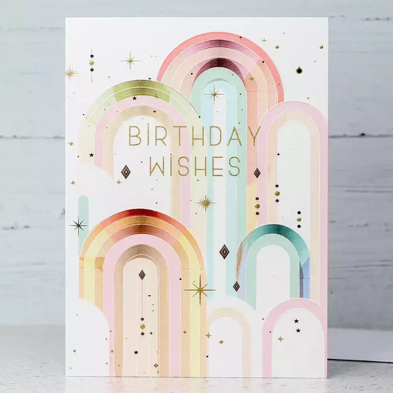 Birthday Wishes Rainbow Card by Sarah Curedale