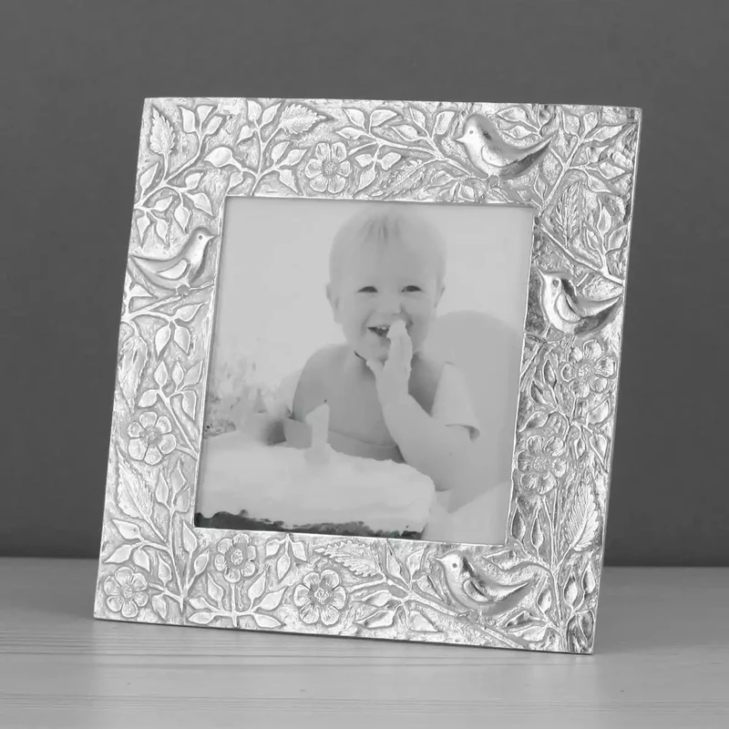 Birds Pewter Photo Frame 3.5x3.5 by Lancaster and Gibbings