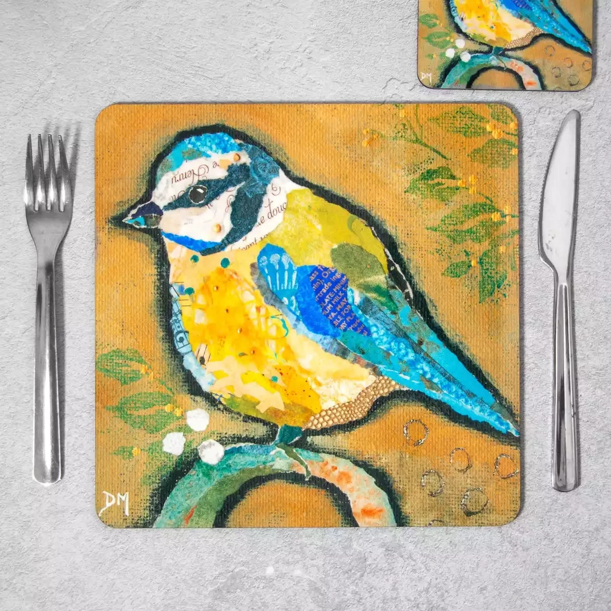 blue tit placemat by dawn maciocia