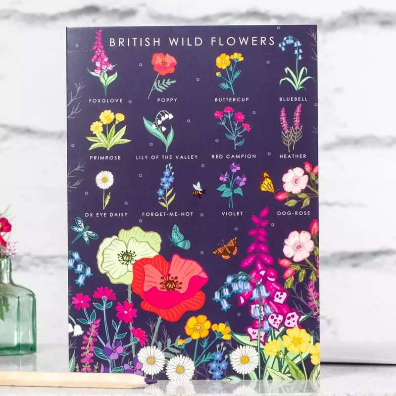British Wild Flowers Card by Angie Spurgeon