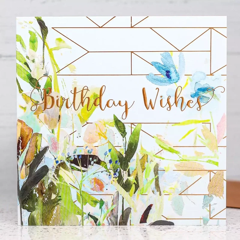Blue Floral Birthday Card by Sarah Curedale
