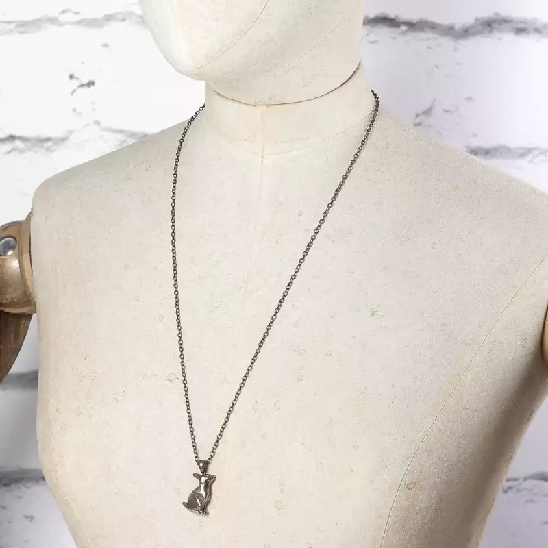 Bronze Sitting Hare Necklace by Xuella Arnold