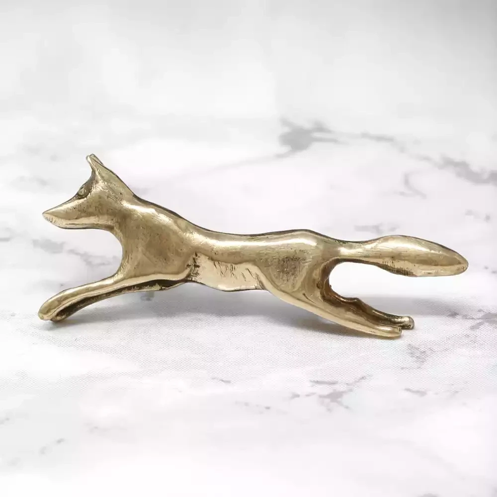 Bronze Fox Lapel Pin Brooch by Xuella Arnold