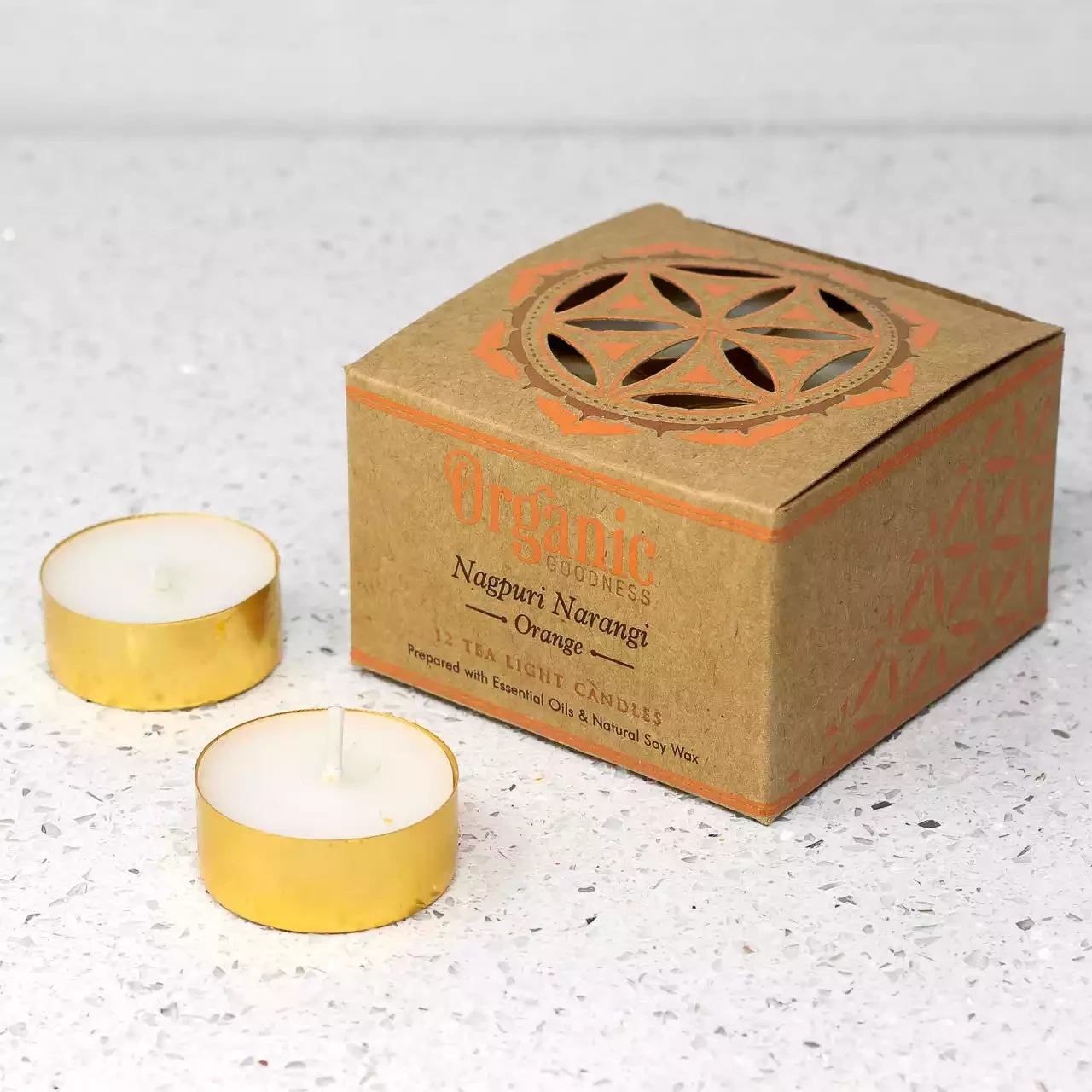 Box of 12 Scented Tealights - Orange by Song of India