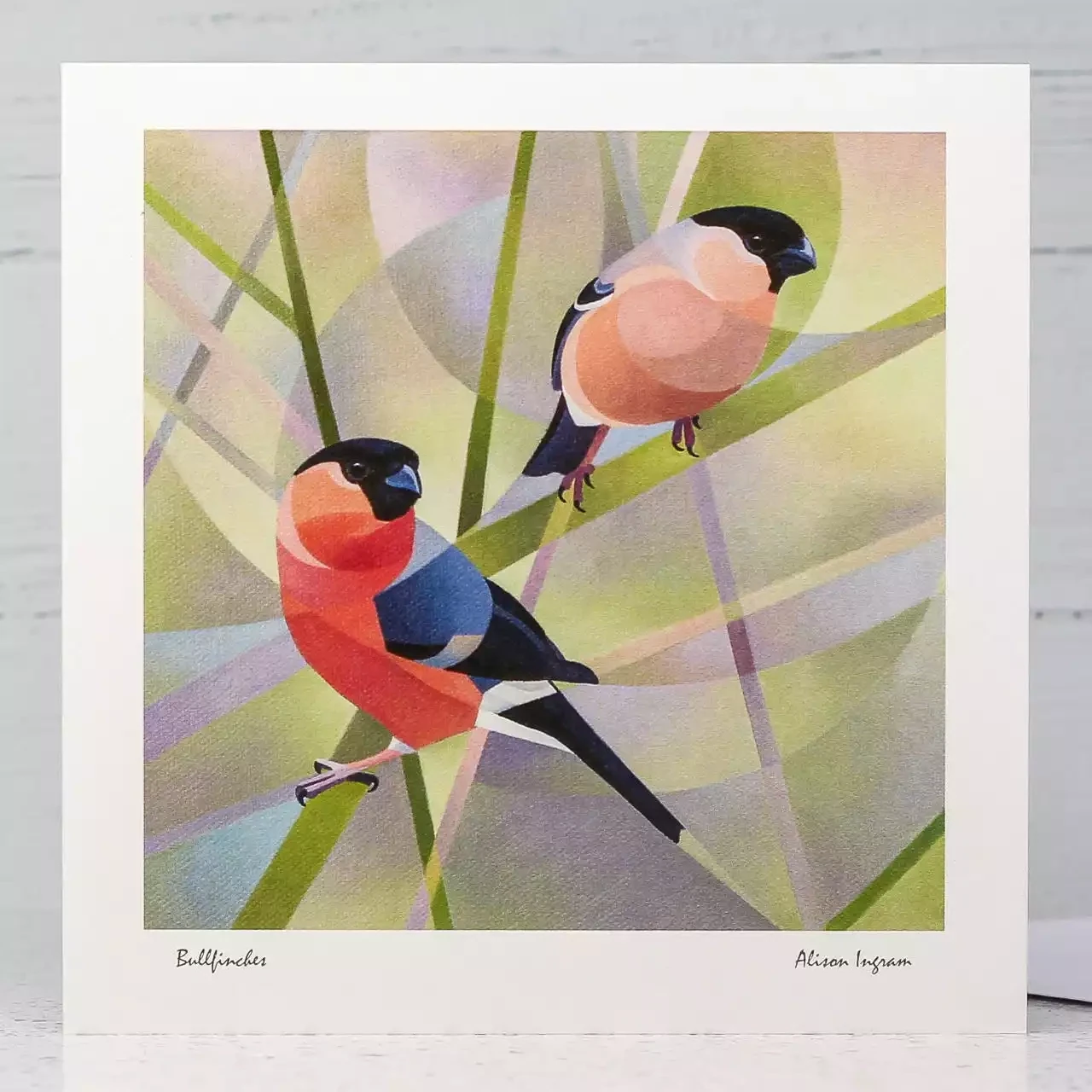 Bullfinches Card by Alison Ingram