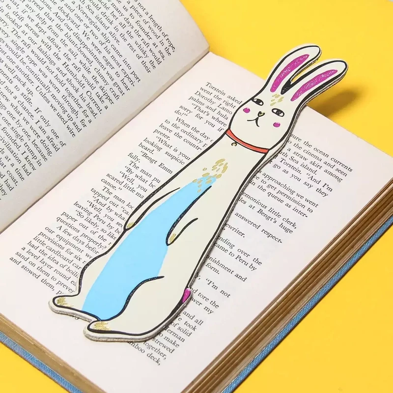 Bunny Leather Bookmark - Cream by Ark Colour Design