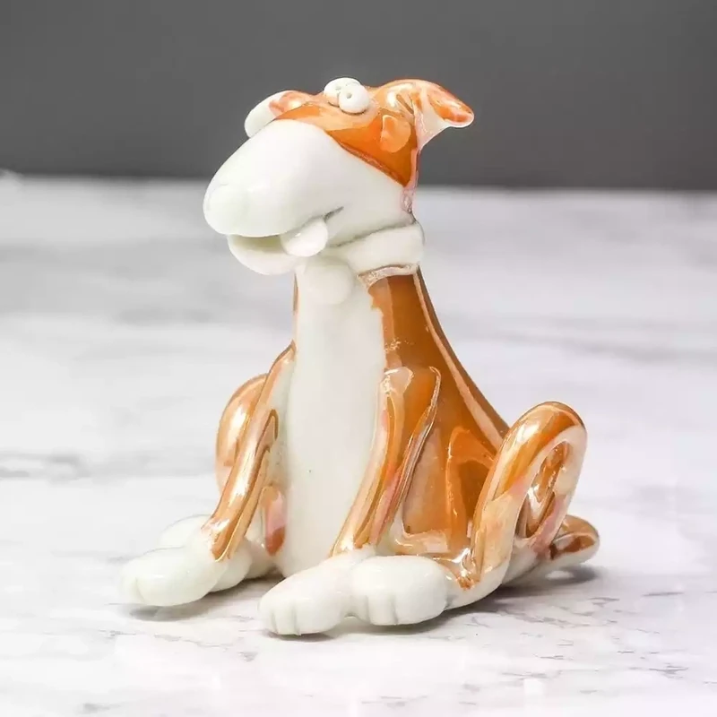 Ceramic Dog Miniature Sculpture - Ginger by Andrew Bull