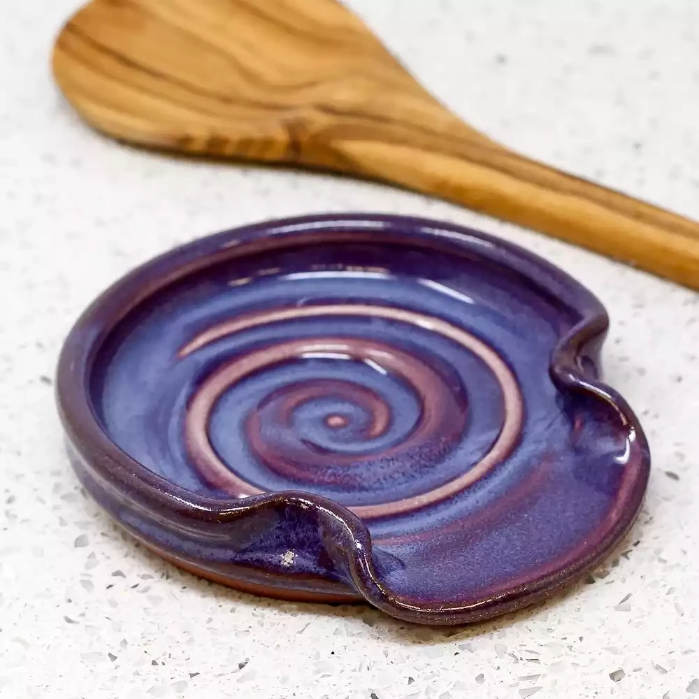 Ceramic Spoon Rest - Purple by Rupert Blamire