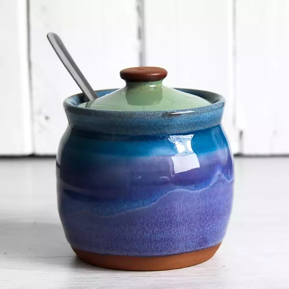 Ceramic Sugar Pot - Highland Heather by Rupert Blamire