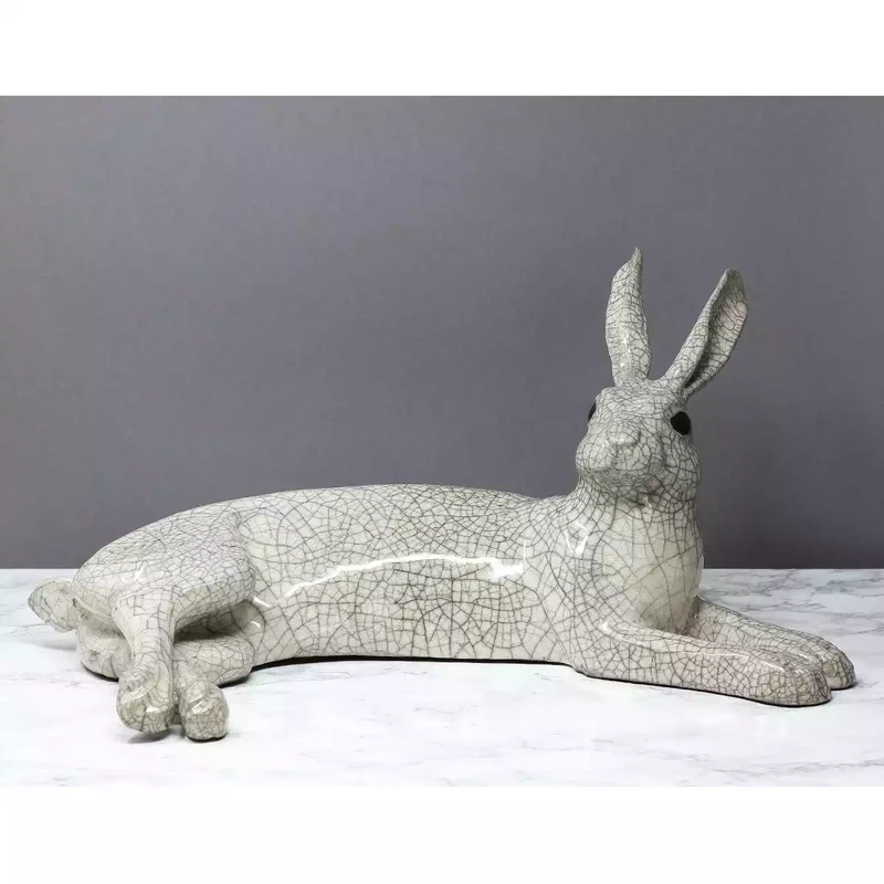 Ceramic Hare - Lying - Large by Paul Jenkins