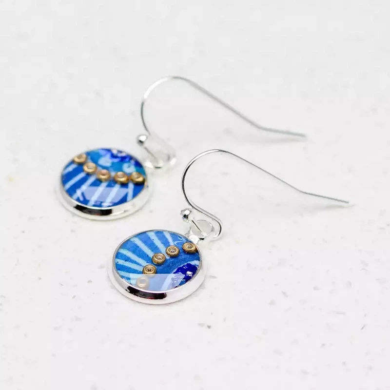 Circular Resin Drop Earrings - Tempest by Nimanoma