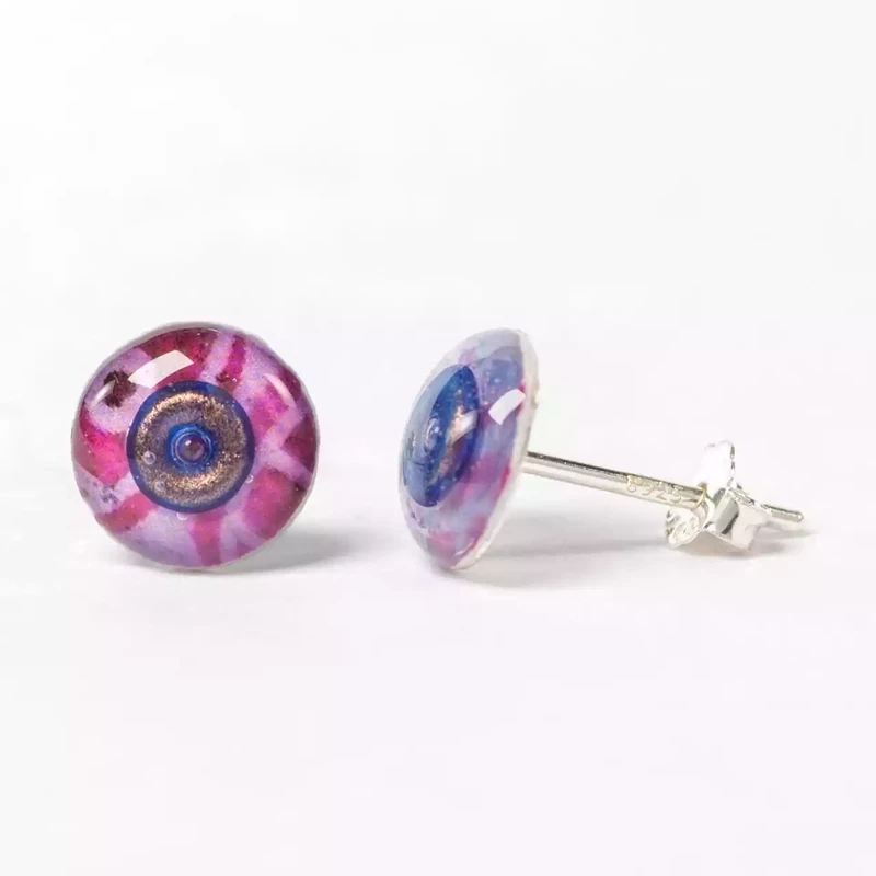 Circular Resin Stud Earrings - Mallow by Nimanoma