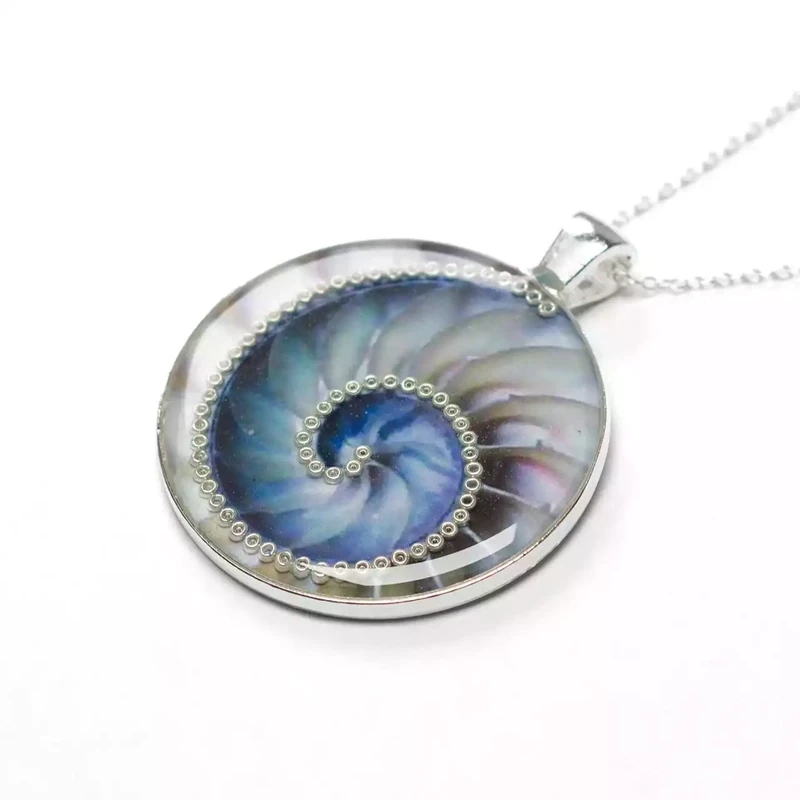 Circular Resin Pendant - Large - Nautilus by Nimanoma