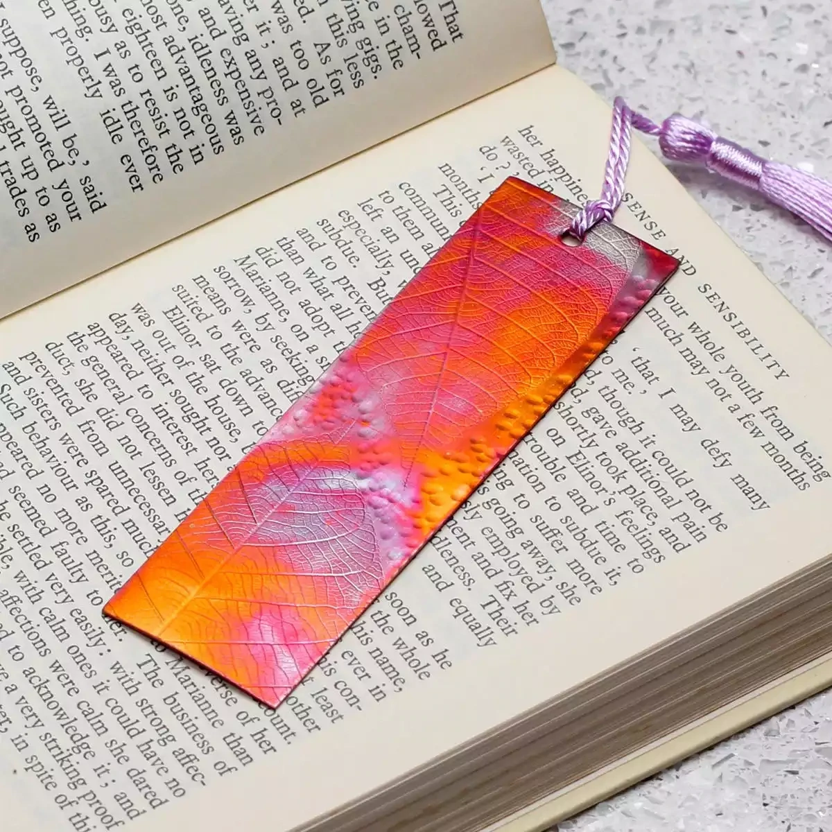 Copper Bookmark - Leaves by Jim Stringer