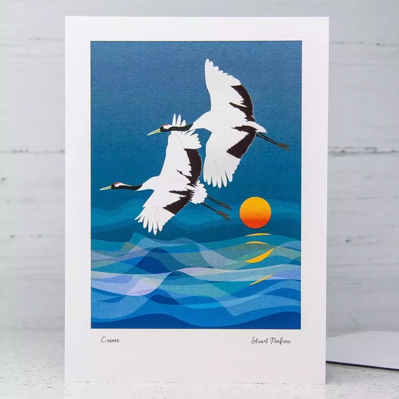 Cranes Card by Stuart Renfrew