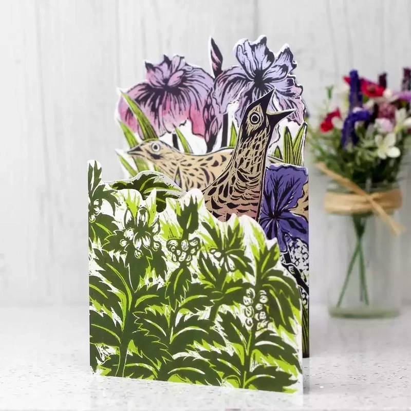 Corncrakes 3D Trifold Card by Judy Lumley