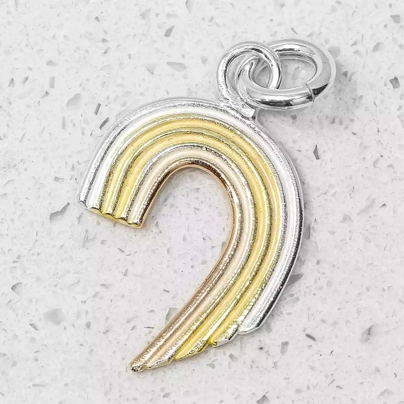 Curling Rainbow silver and gold plated charm - large by Fi Mehra