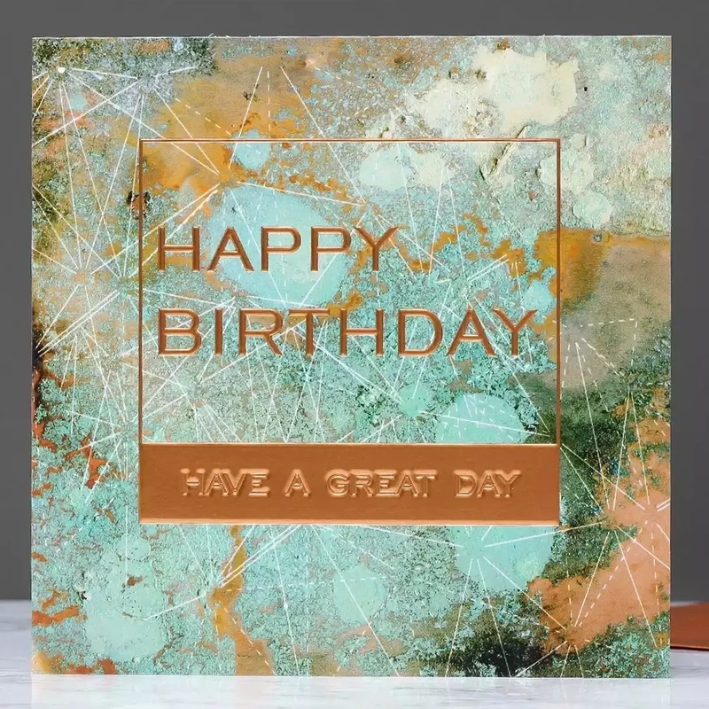 Copper Happy Birthday Card by Sarah Curedale