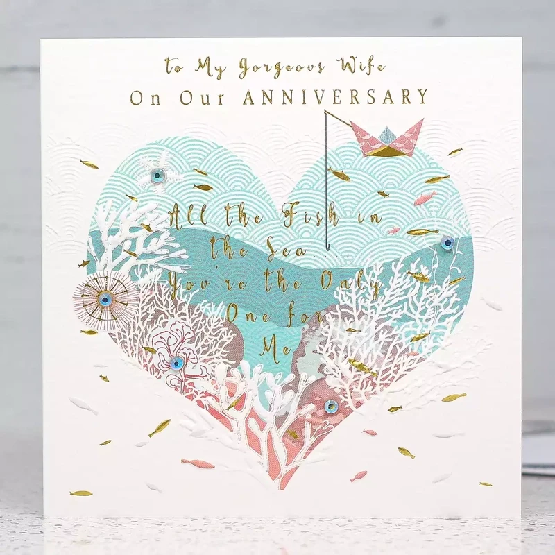 Coral - Wife Anniversary Card by Sarah Curedale