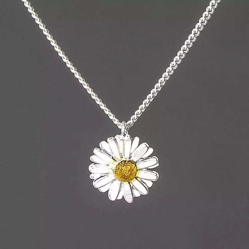 Daisy Silver and Gold Plated Pendant by Amanda Coleman