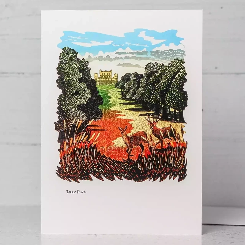 Deer Park Card by Robin Mackenzie
