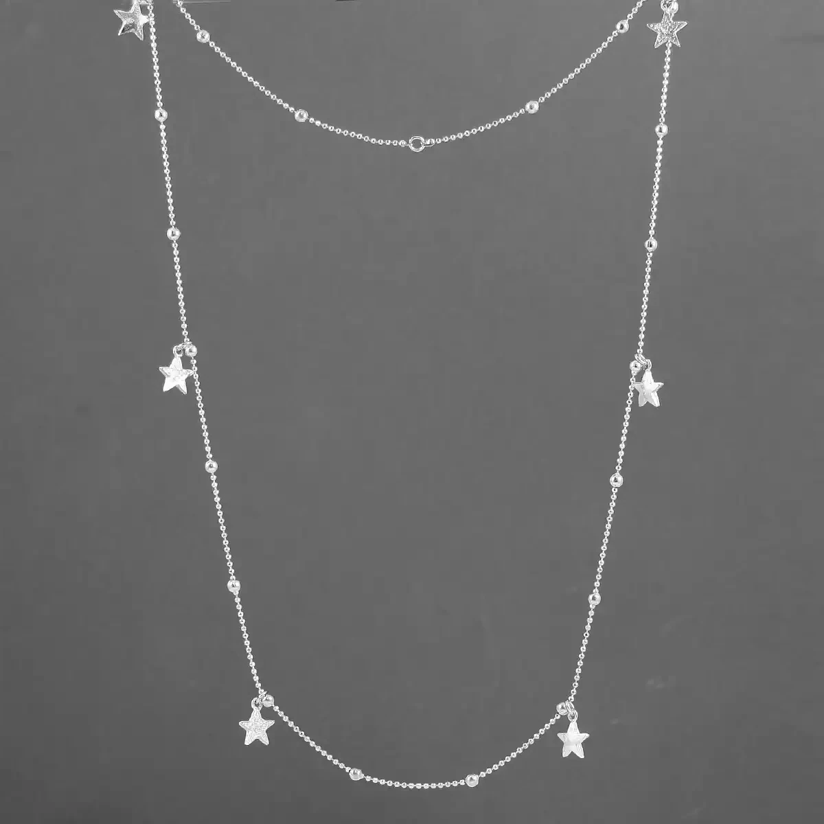 Delicate Pewter Ball Chain Necklace - Star by Metal Planet