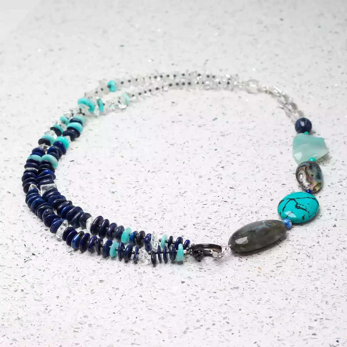Element Beaded Gemstone Necklace - Water by Katherine Bree