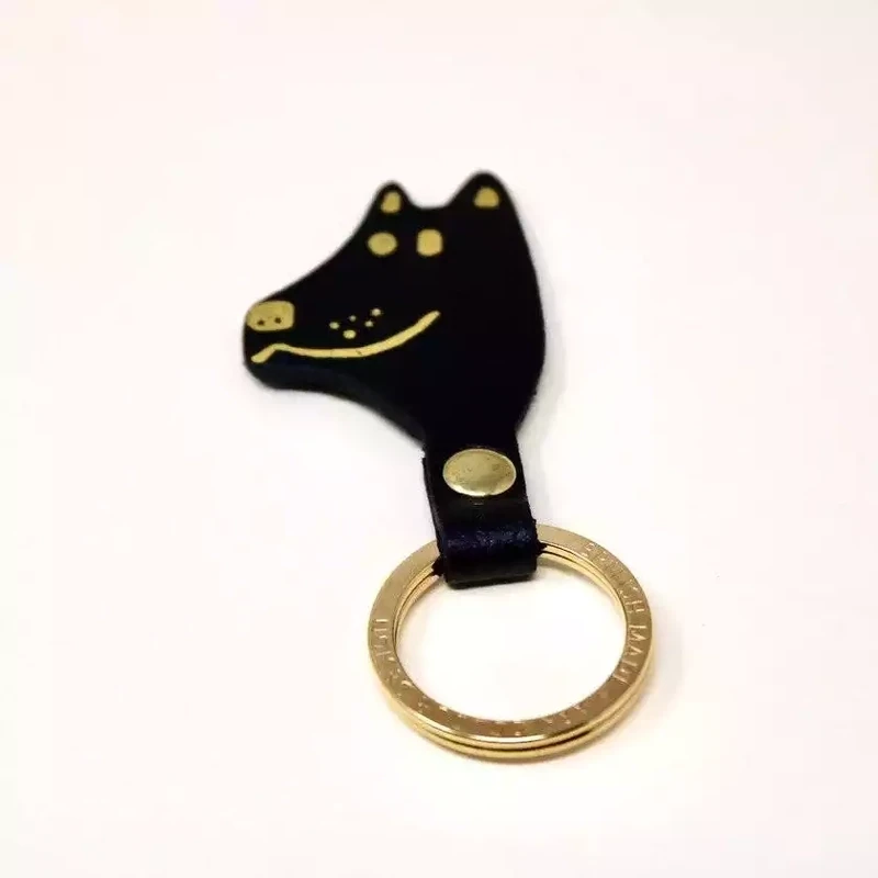 Dog Leather Keyring - Black by Ark Colour Design