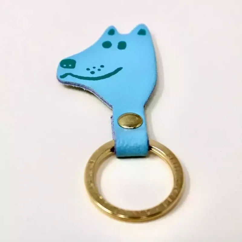Dog Leather Keyring - Turquoise by Ark Colour Design