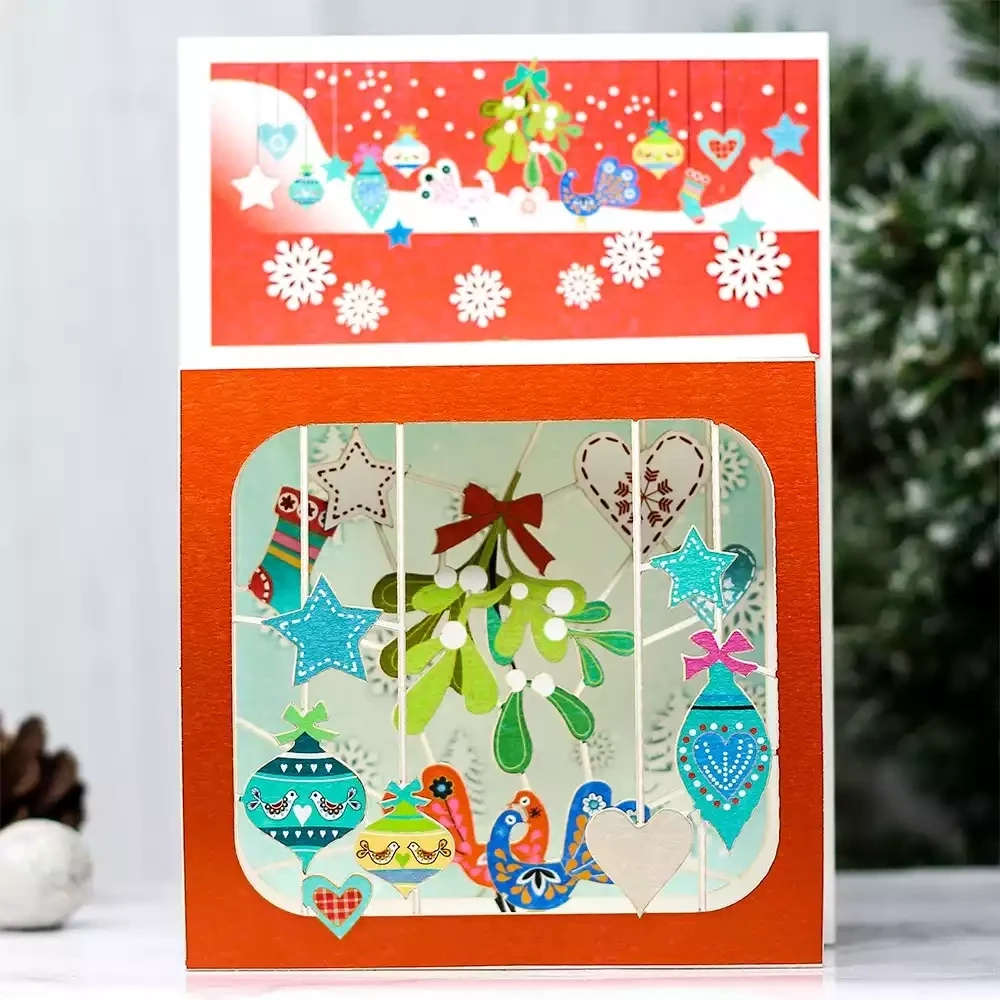 Doves and Mistletoe Magic Box Pop Out Christmas Card by Forever Handmade Cards