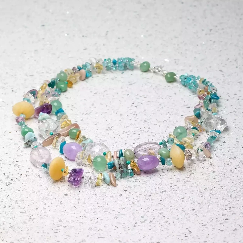 Element Beaded Gemstone Necklace - Air by Katherine Bree