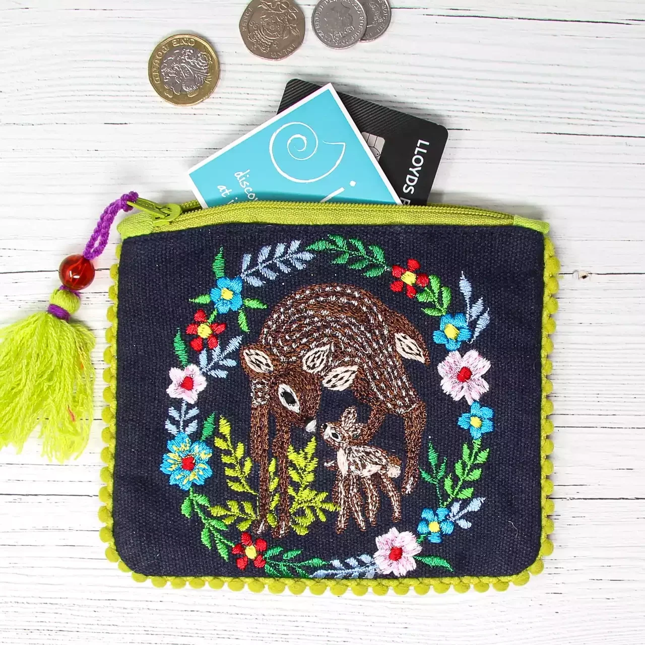 Embroidered Purse - Deer by Namaste