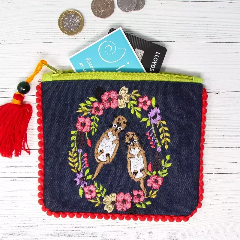 Embroidered Purse - Otter by Namaste