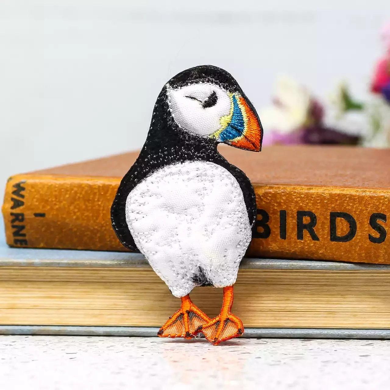 Embroidered Fabric Brooch - Puffin by Vikki Lafford Garside