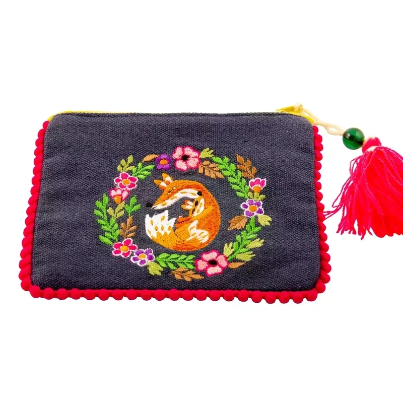 Embroidered Purse - Fox by Namaste