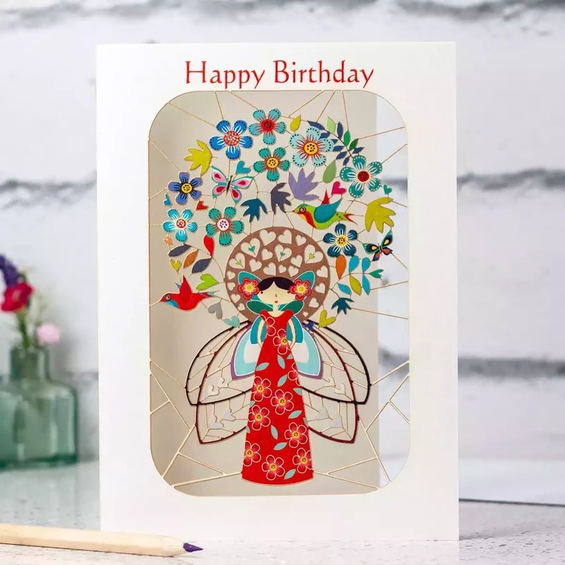 Fairy and Flowers Birthday Laser-cut Card