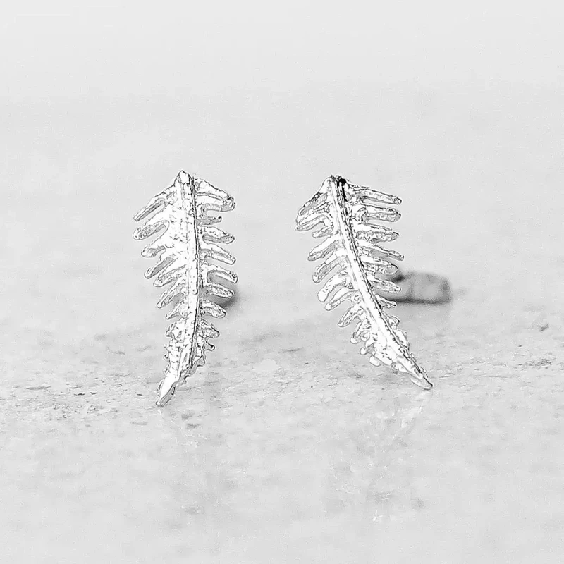 Fern Silver Stud Earrings by Amanda Coleman