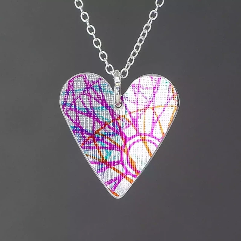 Ferris Wheel Heart Pendant - Silver by Hazel Atkinson