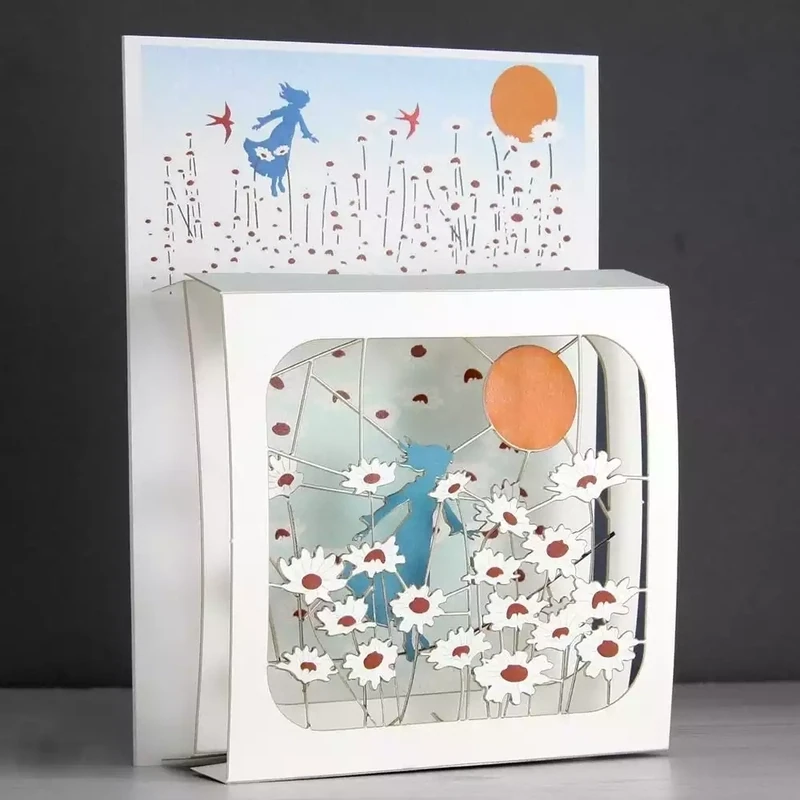 Field of Daisies - Magic Box Pop Out Card by Ge Feng