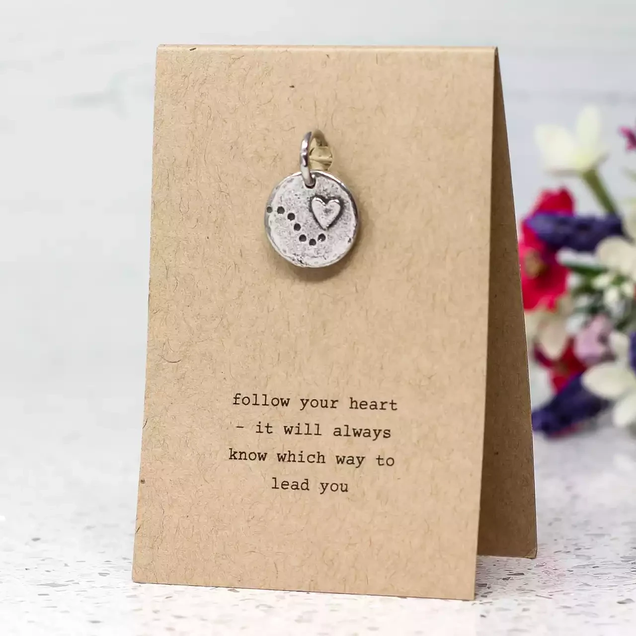 Follow Your Heart Pewter Charm by Kutuu