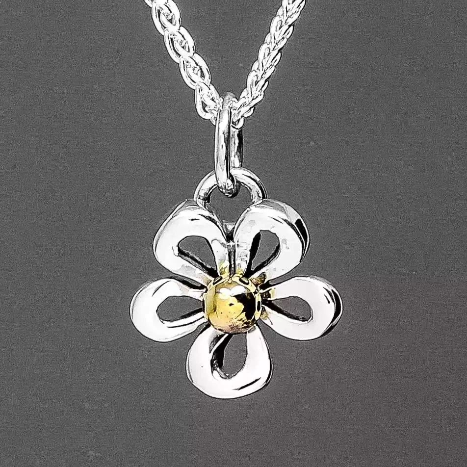 Fleur Silver and Gold Pendant by Linda Macdonald