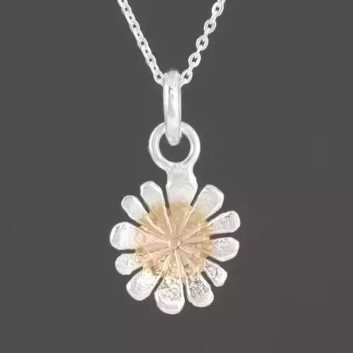 Flower Petal Silver Charm With Rose Gold Plate Pendant by Fi Mehra