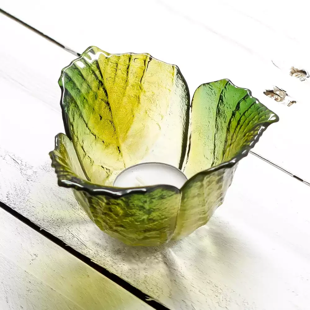 Folia Forest Leaf Glass Tealight Holder by Mats Jonasson