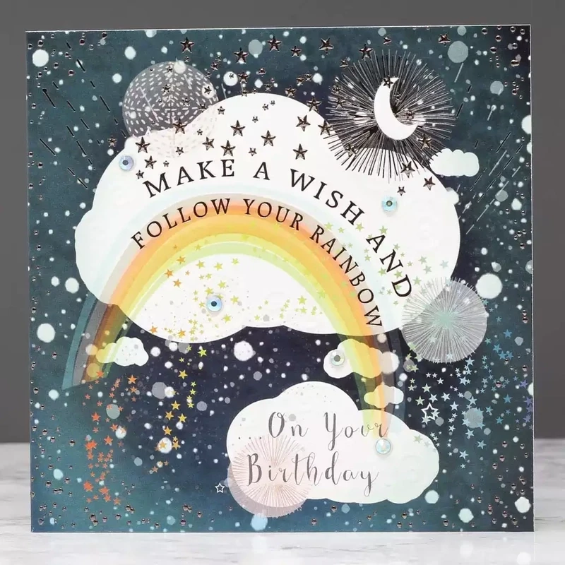 Follow Your Rainbow Birthday Card by Sarah Curedale