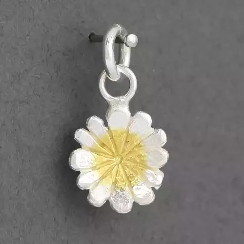 Flower Petal Silver Charm With Gold Plate by Fi Mehra
