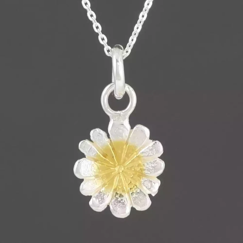 Flower Petal Silver Charm With Gold Plate Pendant by Fi Mehra