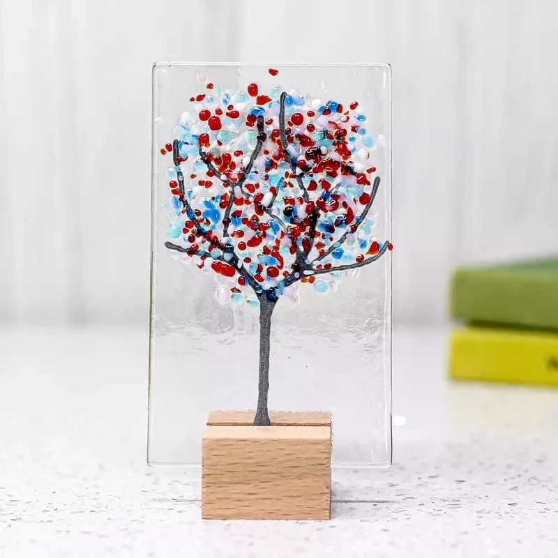 Four Seasons - Mini Standing Glass Tree - Summer by Jules Jules