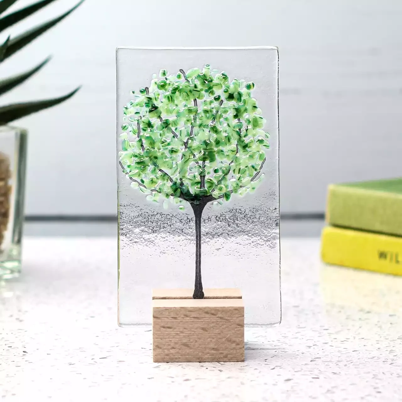 Four Seasons - Mini Standing Glass Tree - Mint Green by Jules Jules