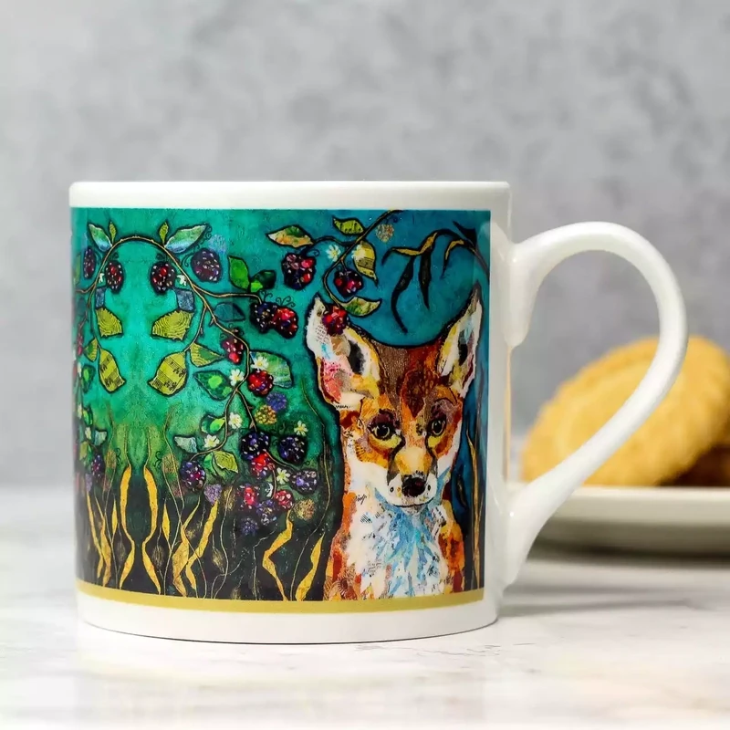 fox in brambles china mug by dawn maciocia