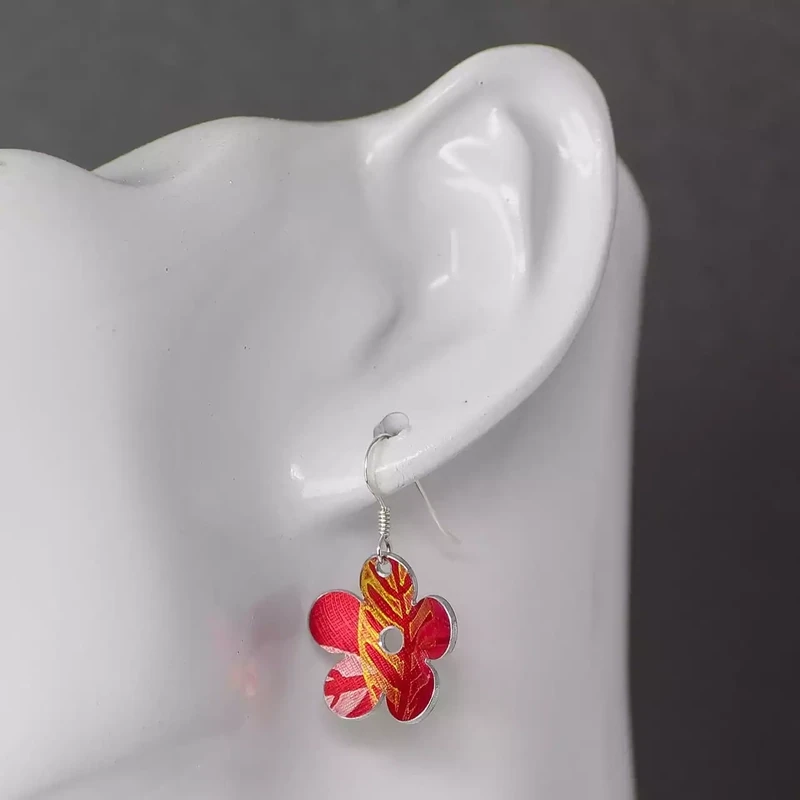 Geranium Flower Drop Earrings by Hazel Atkinson